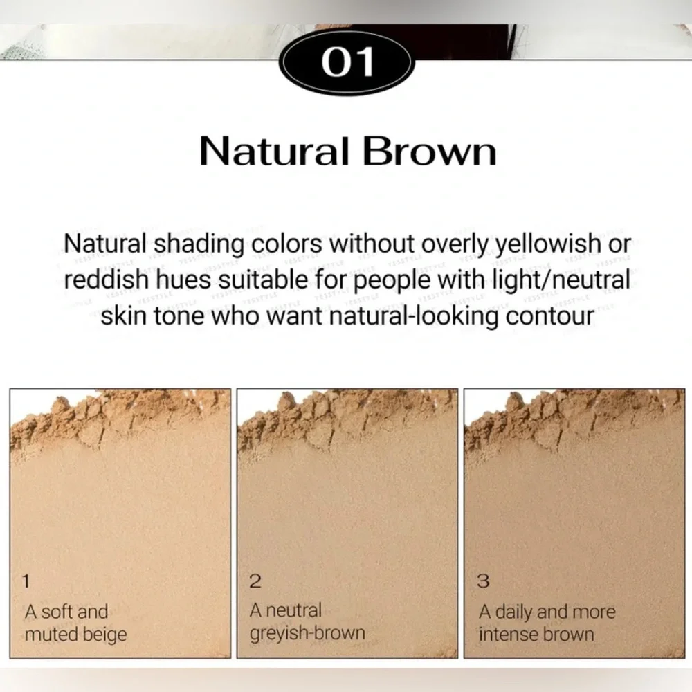 Peripera 01 Natural Brown V Shading Palette- lightweight contour powder palette